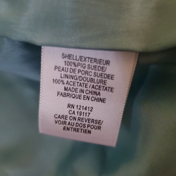 David Brooks Mint Green Suede Collarless Jacket Size S - Picture 4 of 5